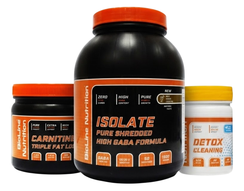 Набір BioLine Nutrition Ізолят 1,5 кг/Карнітін 0,5 кг/Детокс