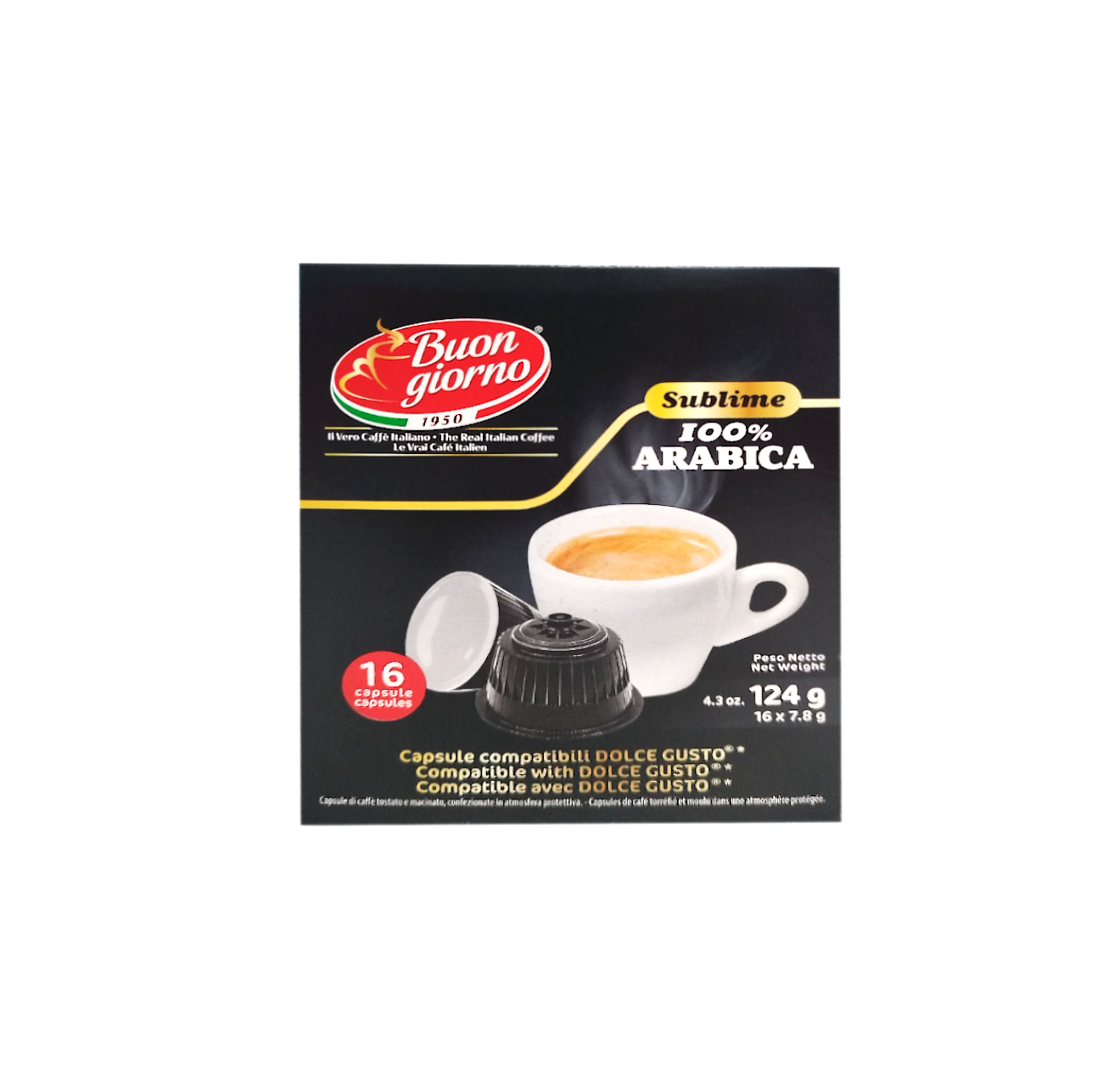 Кава в капсулах Buongiorno Dolce Gusto 100% Arabica 16 шт. (29708498) - фото 2 Кава в капсулах Buongiorno Dolce Gusto 100% Arabica 16 шт. (29708498) - фото 2