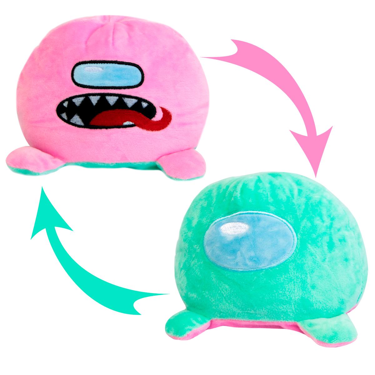 Мягкая игрушка-перевёртыш Among us 13х16 см Розовый/Бирюзовый (1008727-Other-6)