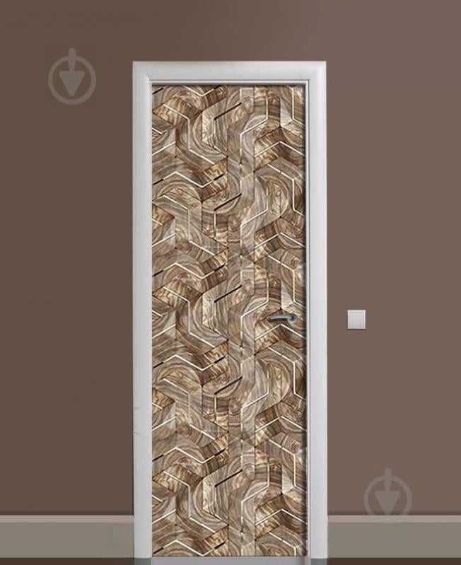 Наклейка на дверь Zatarga «Бронзовый объём» 650х2000 мм виниловая 3Д наклейка декор самоклеящаяся
