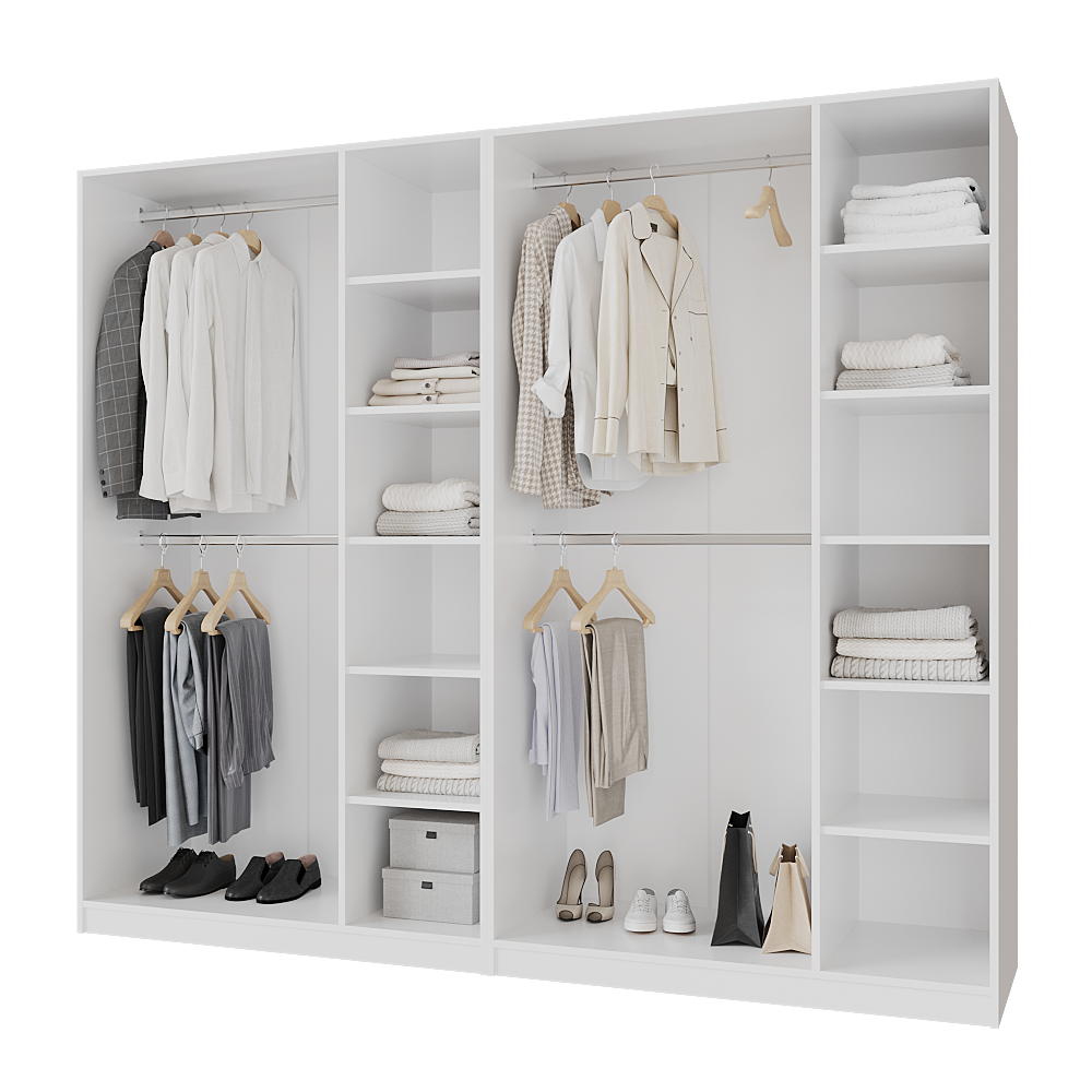 Шкаф распашной Меблітренд Чиназес Чи-2400 2400х500х2050 мм Белый (26862402) - фото 3 Шкаф распашной Меблітренд Чиназес Чи-2400 2400х500х2050 мм Белый (26862402) - фото 3