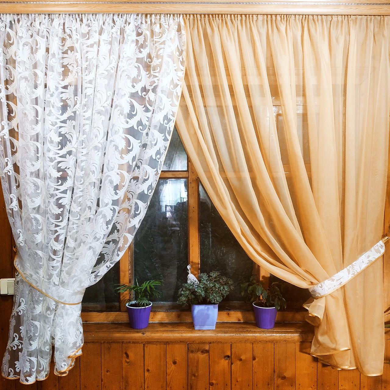 Штори Вероніка вензель Пісочний (1304118729) - фото 2 Штори Вероніка вензель Пісочний (1304118729) - фото 2