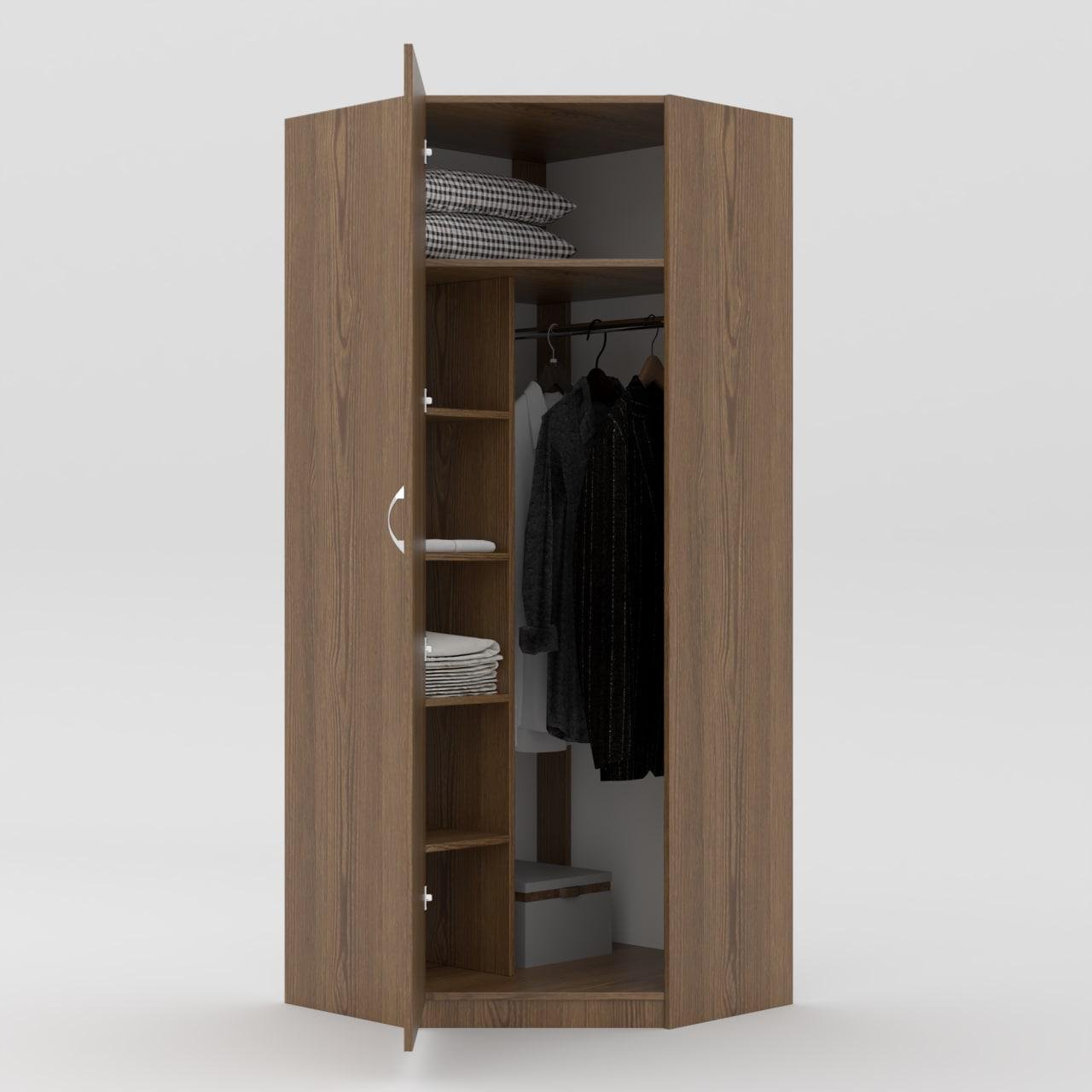 Шкаф угловой 1950х800х800 мм Дуб Родос темный - фото 1