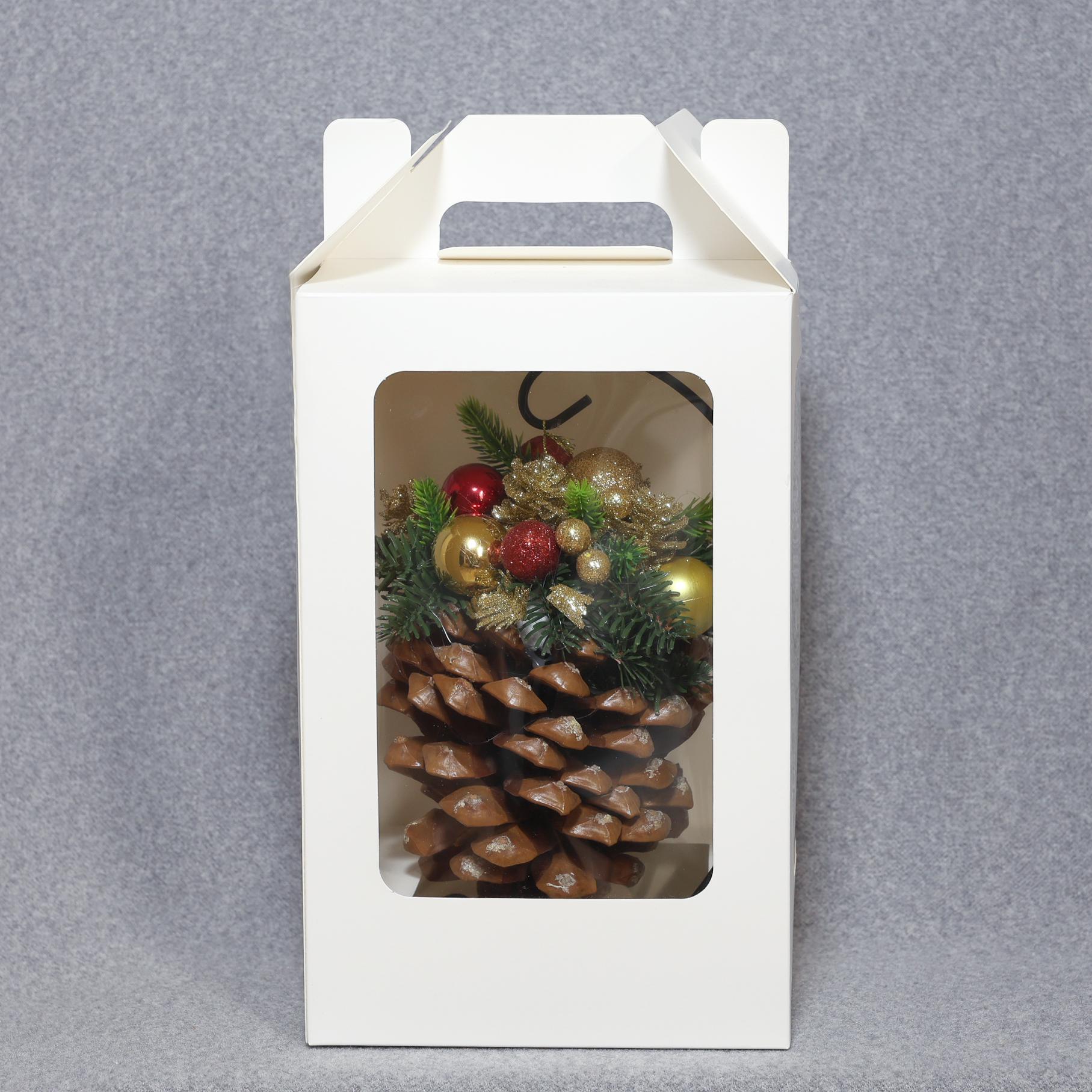 Композиция новогодняя Шишка на металлической подставке с шишками/сосной и ягодами 22 см (Ш1522) - фото 3 Композиция новогодняя Шишка на металлической подставке с шишками/сосной и ягодами 22 см (Ш1522) - фото 3