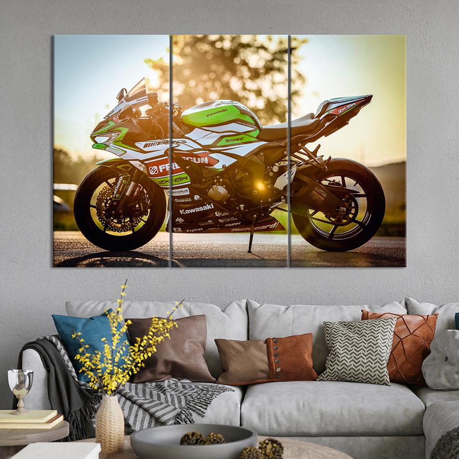 Картина Автомобиль Крутой мотоцикл Kawasaki Ninja 128x81 см (A1200-3)
