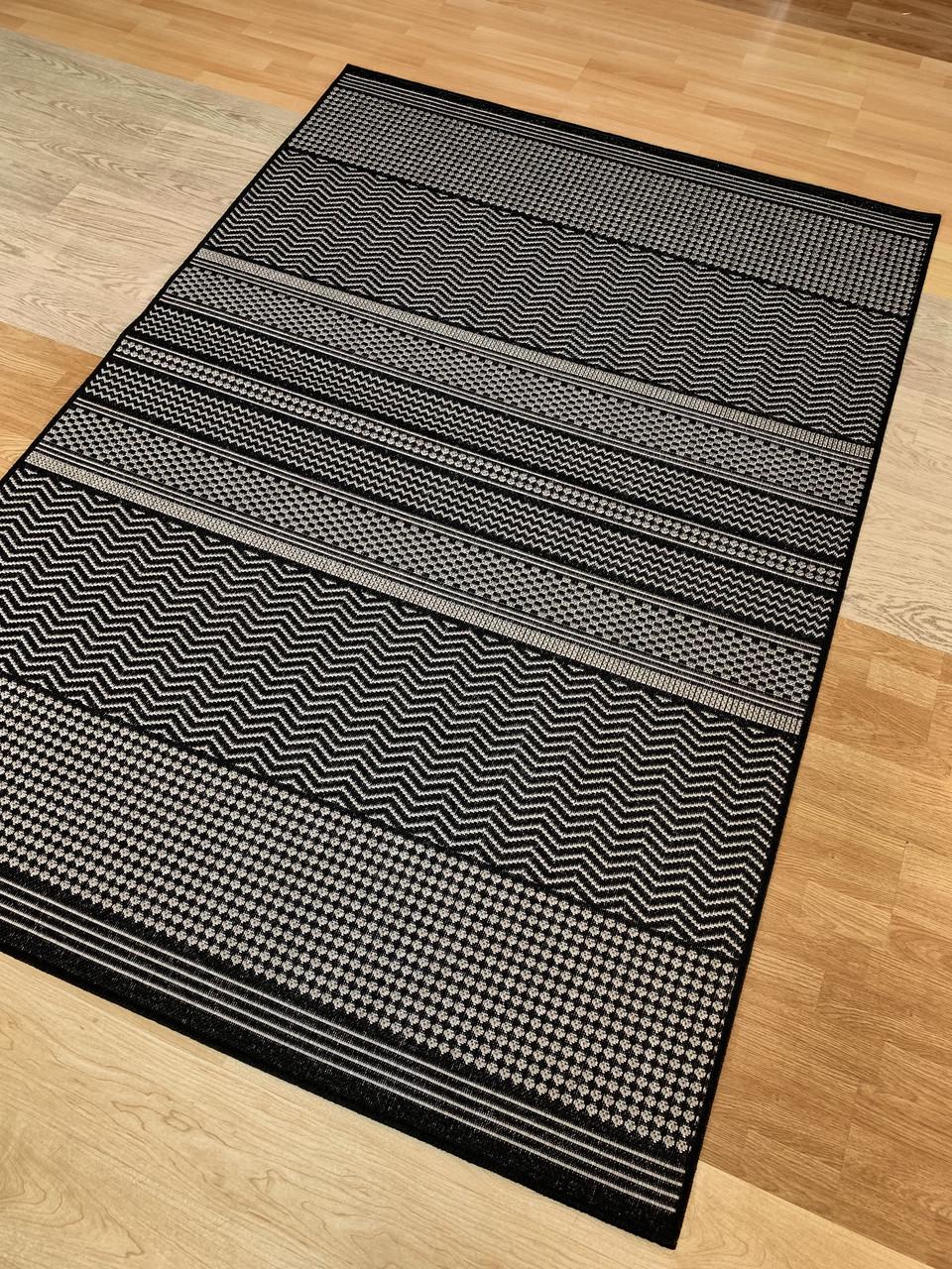 Килим безворсовий абстрактний 80х150 см Сірий (10271-0151)