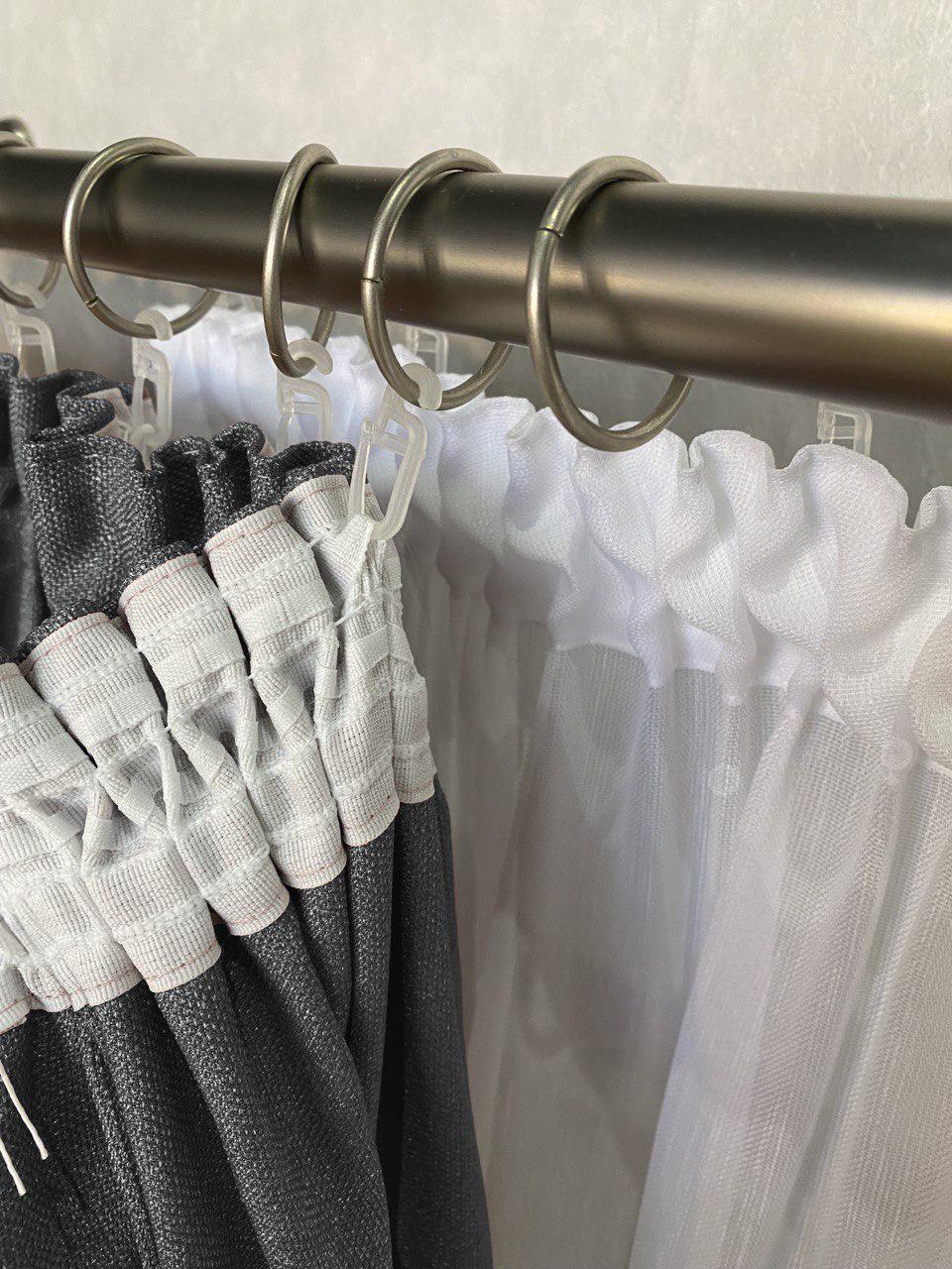 Комплект штор Льон-Рогожка 2 шт. 150x280 см Графітовий - фото 2 Комплект штор Льон-Рогожка 2 шт. 150x280 см Графітовий - фото 2