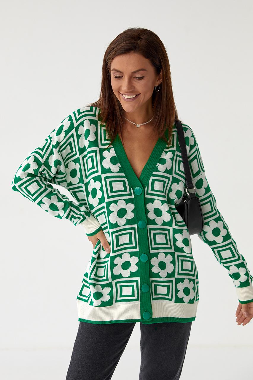 Кардиган удлиненный M Зеленый (9528434) - фото 7 Кардиган удлиненный M Зеленый (9528434) - фото 7