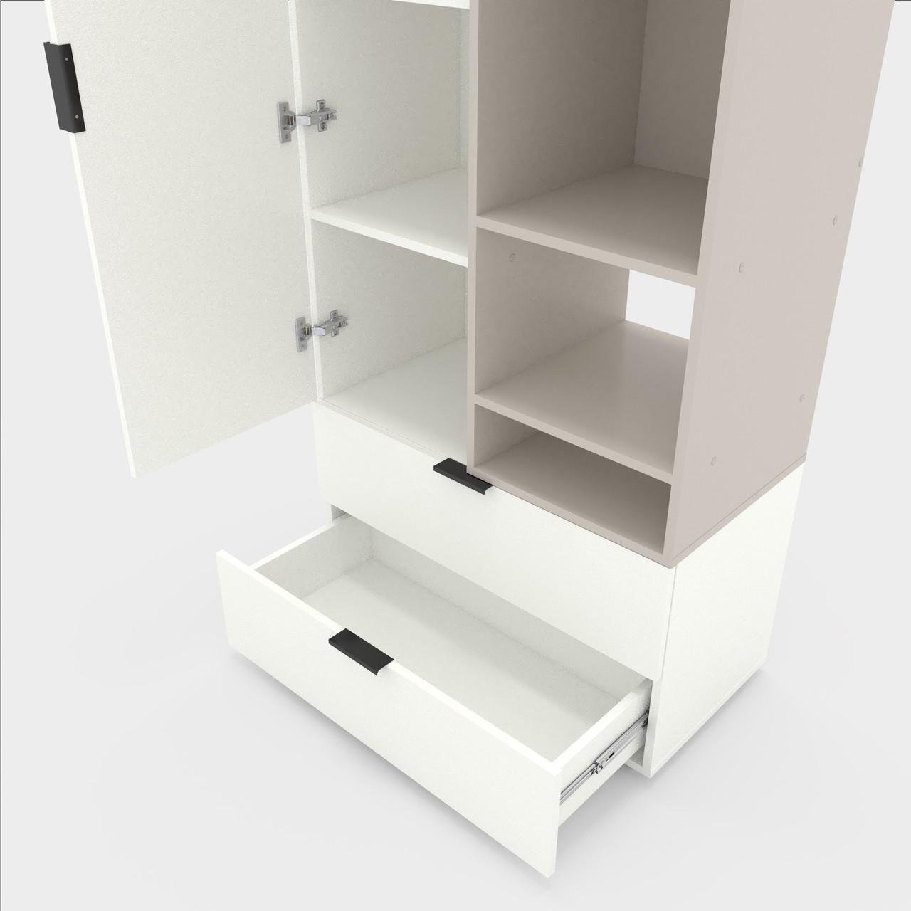 Шкаф Metkas Home A001R ЛДСП 800x420x2300 мм Белый Снег/Кашемир - фото 3 Шкаф Metkas Home A001R ЛДСП 800x420x2300 мм Белый Снег/Кашемир - фото 3