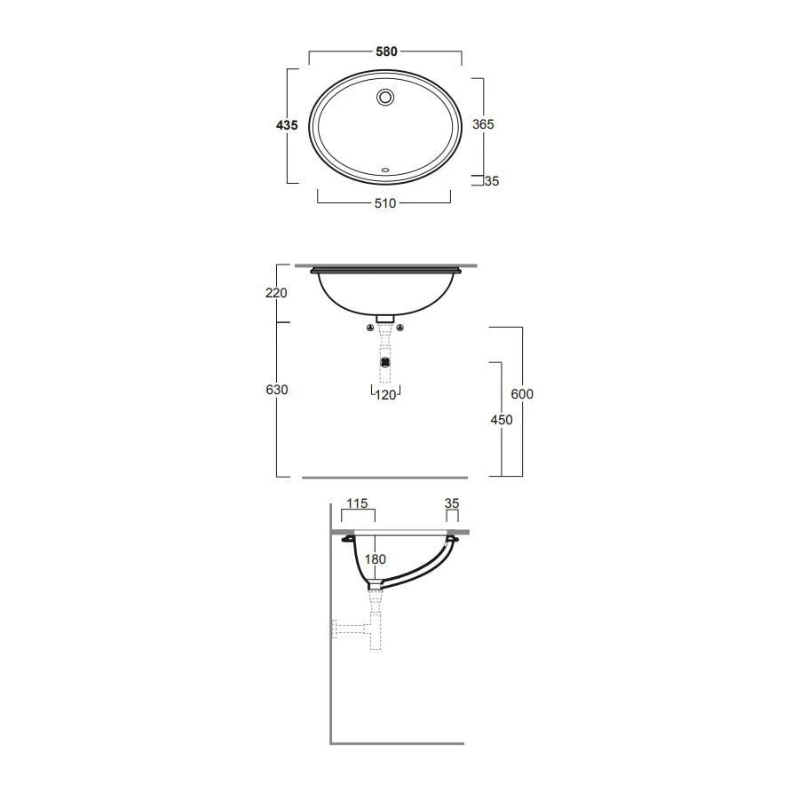 Умивальник врізний Simas Lavabo Nevada S53 580x435x220 мм Білий (83243) - фото 4 Умивальник врізний Simas Lavabo Nevada S53 580x435x220 мм Білий (83243) - фото 4