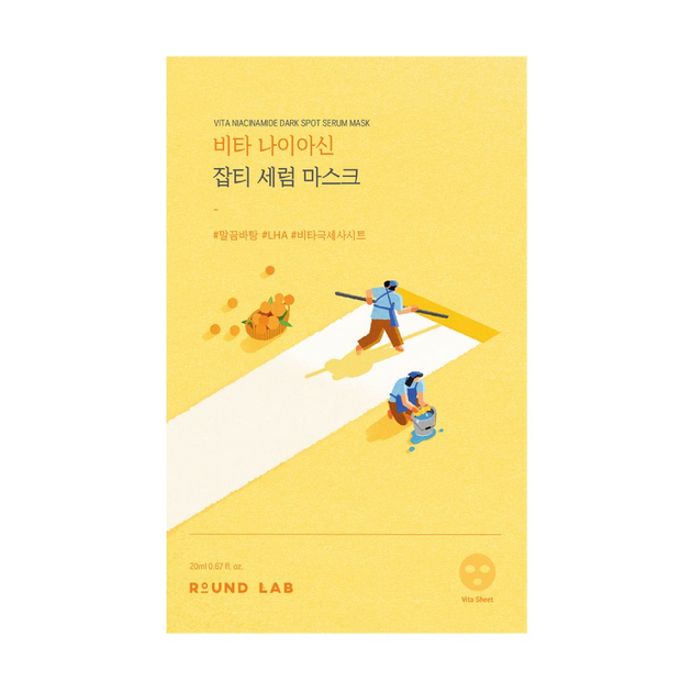 Маска осветляющая тканевая с витамином C и ниацинамидом ROUND LAB Vita Niacinamide Dark Spot Serum Mask 20 мл