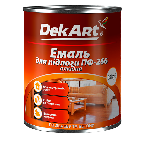 Емаль алкідна DekArt ПФ-266 для підлоги 25 кг Червоно-коричневий (29898223) - фото 2 Емаль алкідна DekArt ПФ-266 для підлоги 25 кг Червоно-коричневий (29898223) - фото 2