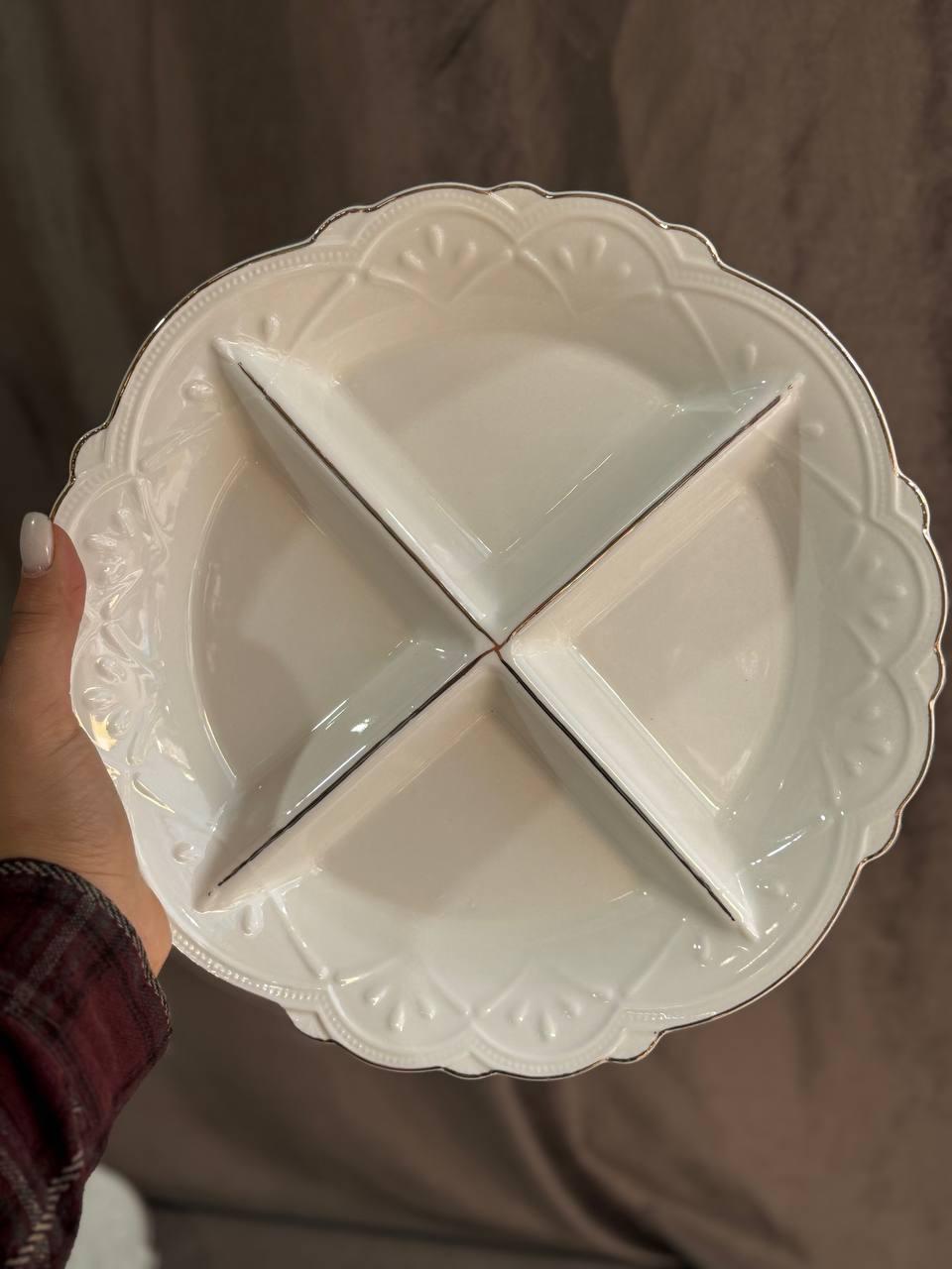 Менажниця керамічна YIWU HP-20-30 4-х секційна 27 см Білий (HP-20-30) - фото 5 Менажниця керамічна YIWU HP-20-30 4-х секційна 27 см Білий (HP-20-30) - фото 5