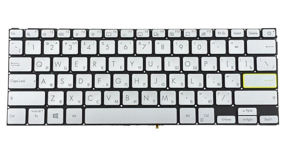 Клавиатура для ноутбука Asus X321 series rus без фрейма/подсветки клавиш Silver (171877)
