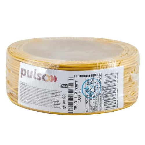 Провід гнучкий PULSO ПВ-3 1 кв. мм бухта 100 м Жовтий (00000065472) Провід гнучкий PULSO ПВ-3 1 кв. мм бухта 100 м Жовтий (00000065472)