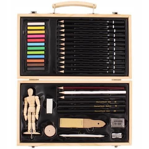 Набор для рисования художественный Van Bleiswijck с манекеном в деревянном кейсе 37 пр. (8718964076727)