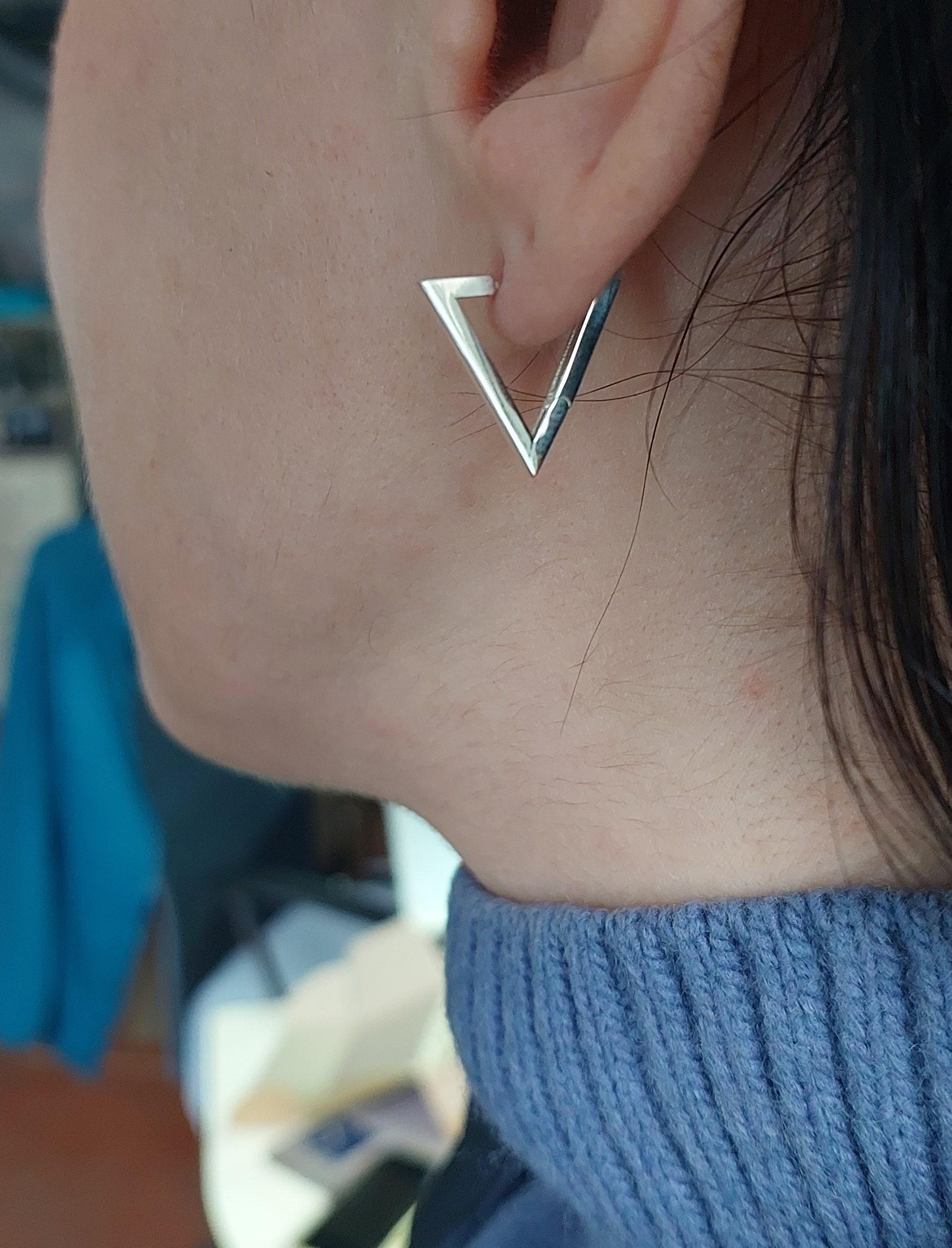 Сережки трикутники срібні Геометрія Стилю мінімалістичний дизайн