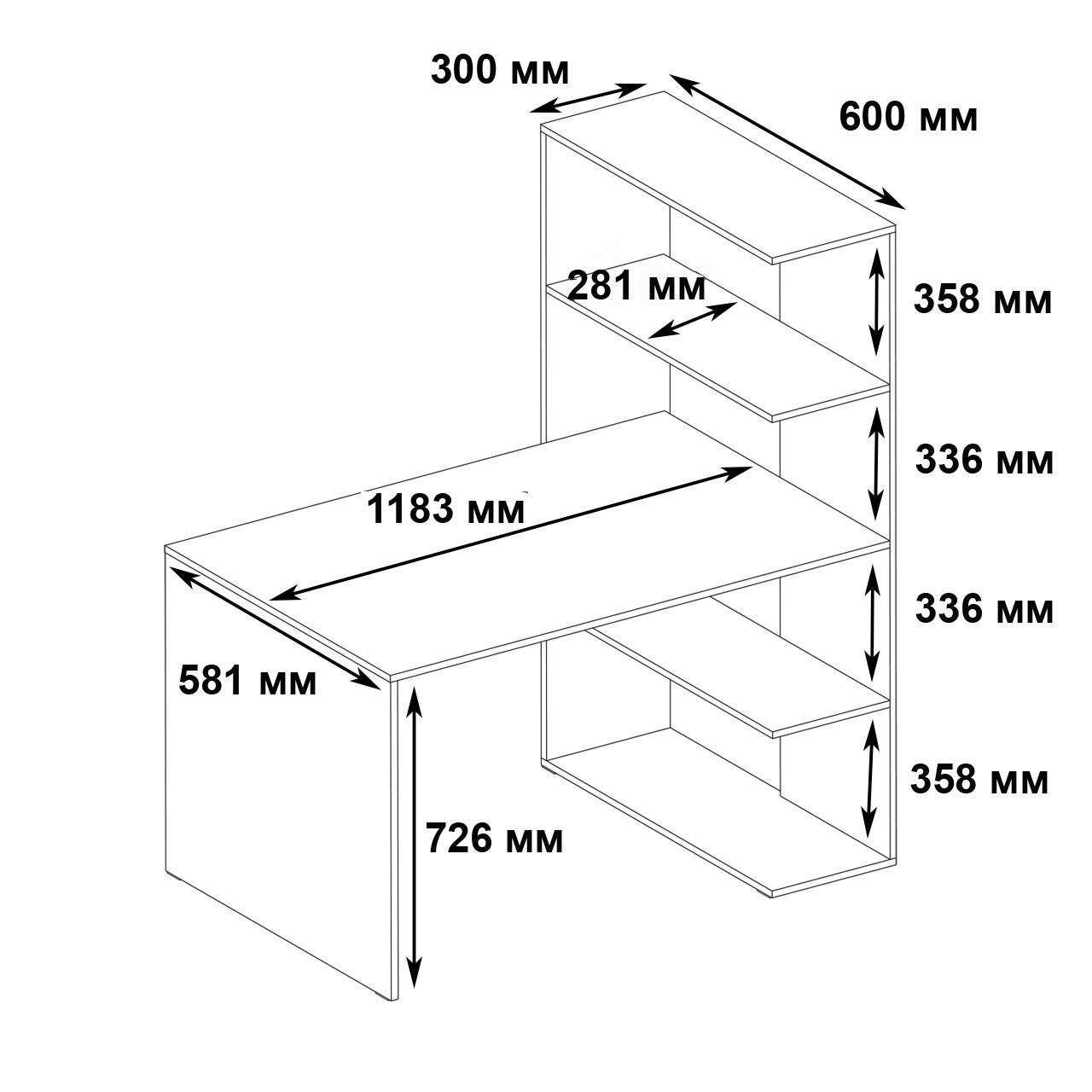 Стіл комп’ютерний Вайс M-17 1200х600х1473 мм Бетон (30636069) - фото 2 Стіл комп’ютерний Вайс M-17 1200х600х1473 мм Бетон (30636069) - фото 2