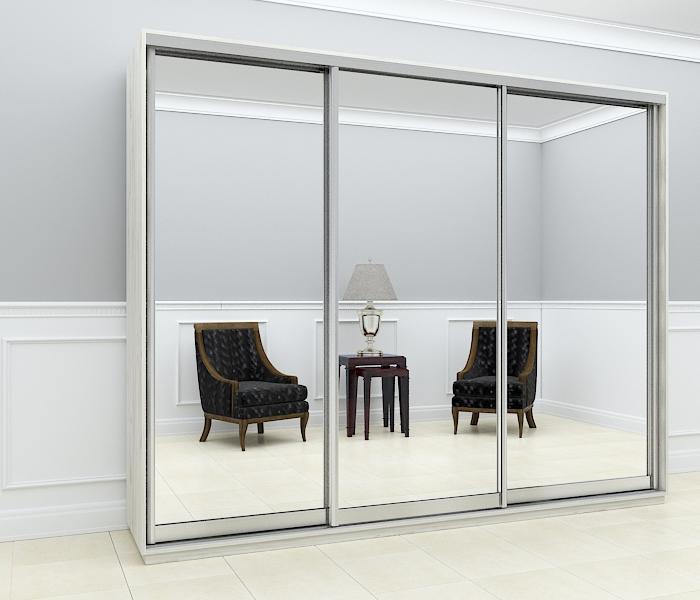 Шкаф-купе Viant Neo_ligth2 Зеркало 2700х450x2200 мм Дуб крафт белый