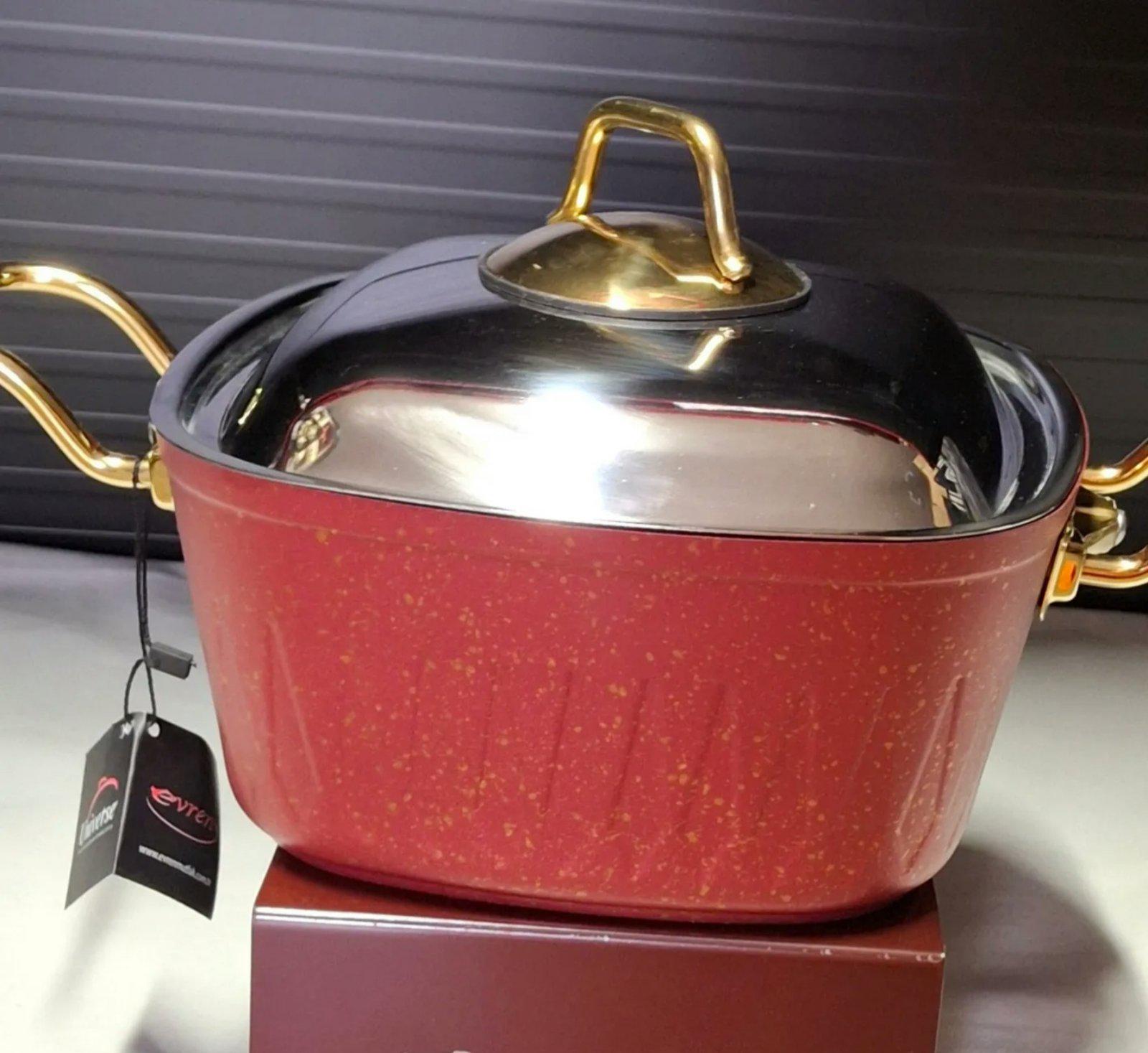 Набор кастрюль и сковороды Evren 9 предметов квадратные Красный (4093\3) - фото 2 Набор кастрюль и сковороды Evren 9 предметов квадратные Красный (4093\3) - фото 2