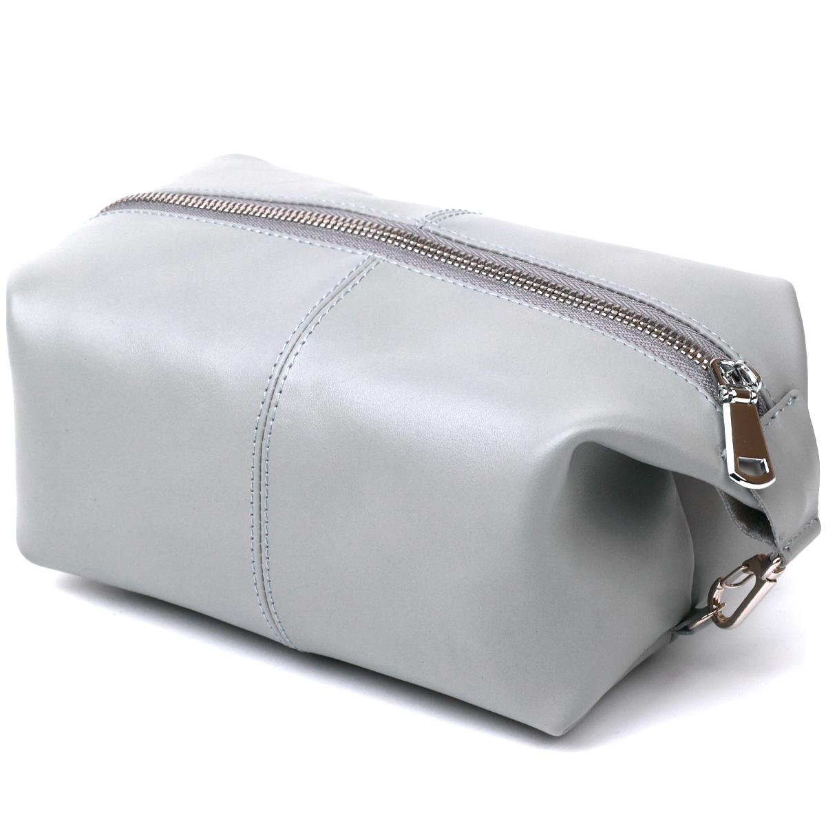 Косметичка кожаная Shvigel Серый (52666)