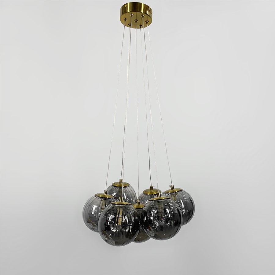 Люстра-пучок на 7 графитовых плафонов Латунь (Mj 1411)