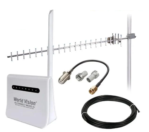 Інтернет-комплект з роутером World Vision Wi-Fi 4G CONNECT CONNECT MICRO 2+ та антена спрямована ENERGY 21 дБ (2052369434)