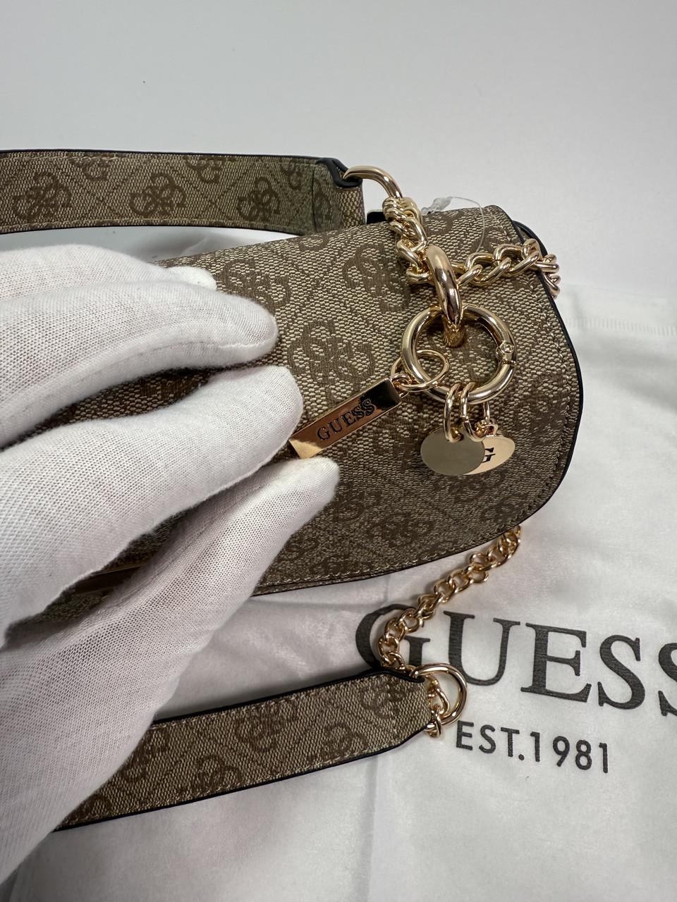 Сумка жіноча Guess маленька Бежевий - фото 4
