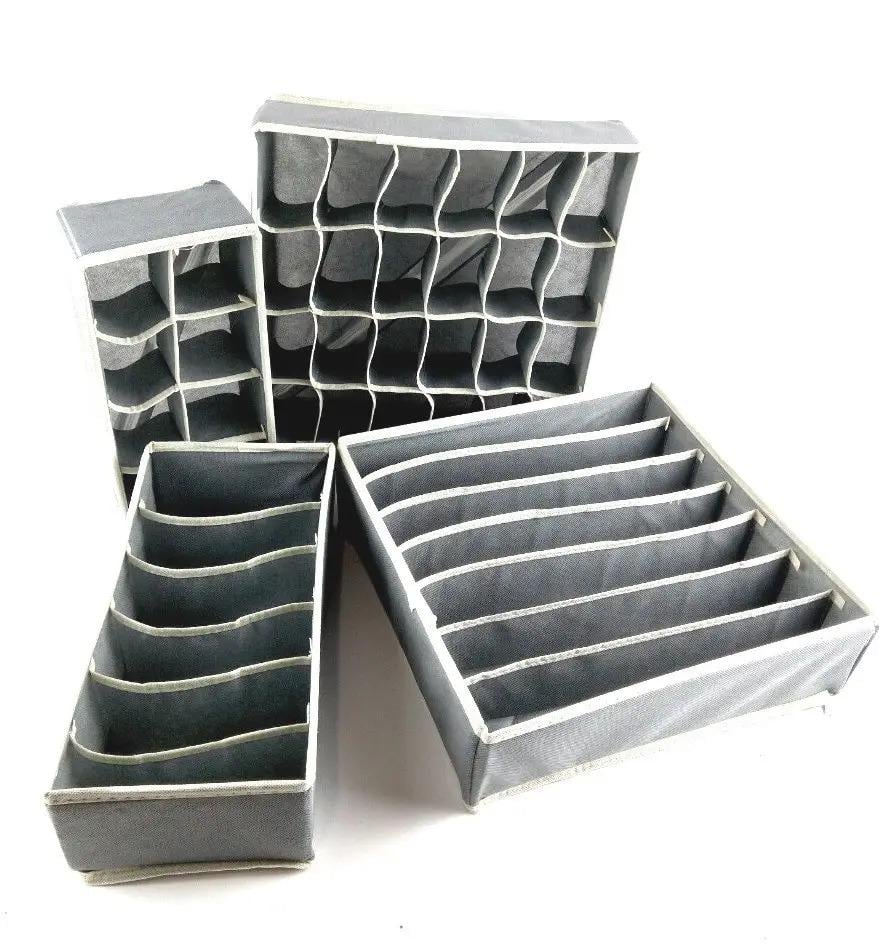 Набор органайзеров для нижнего белья 4 шт. Светло-серый (ОДШ-102-21) - фото 6 Набор органайзеров для нижнего белья 4 шт. Светло-серый (ОДШ-102-21) - фото 6