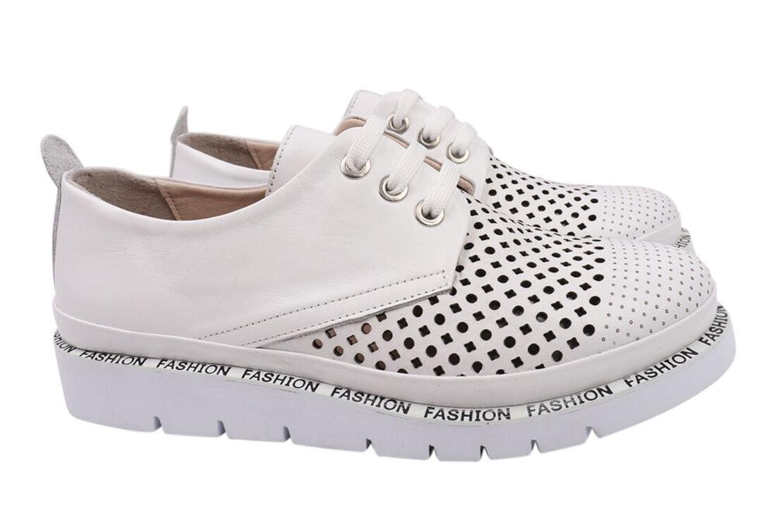 Кеди жіночі Guero зі шкіри на низькому ходу Білий (390-21LTCP 34)