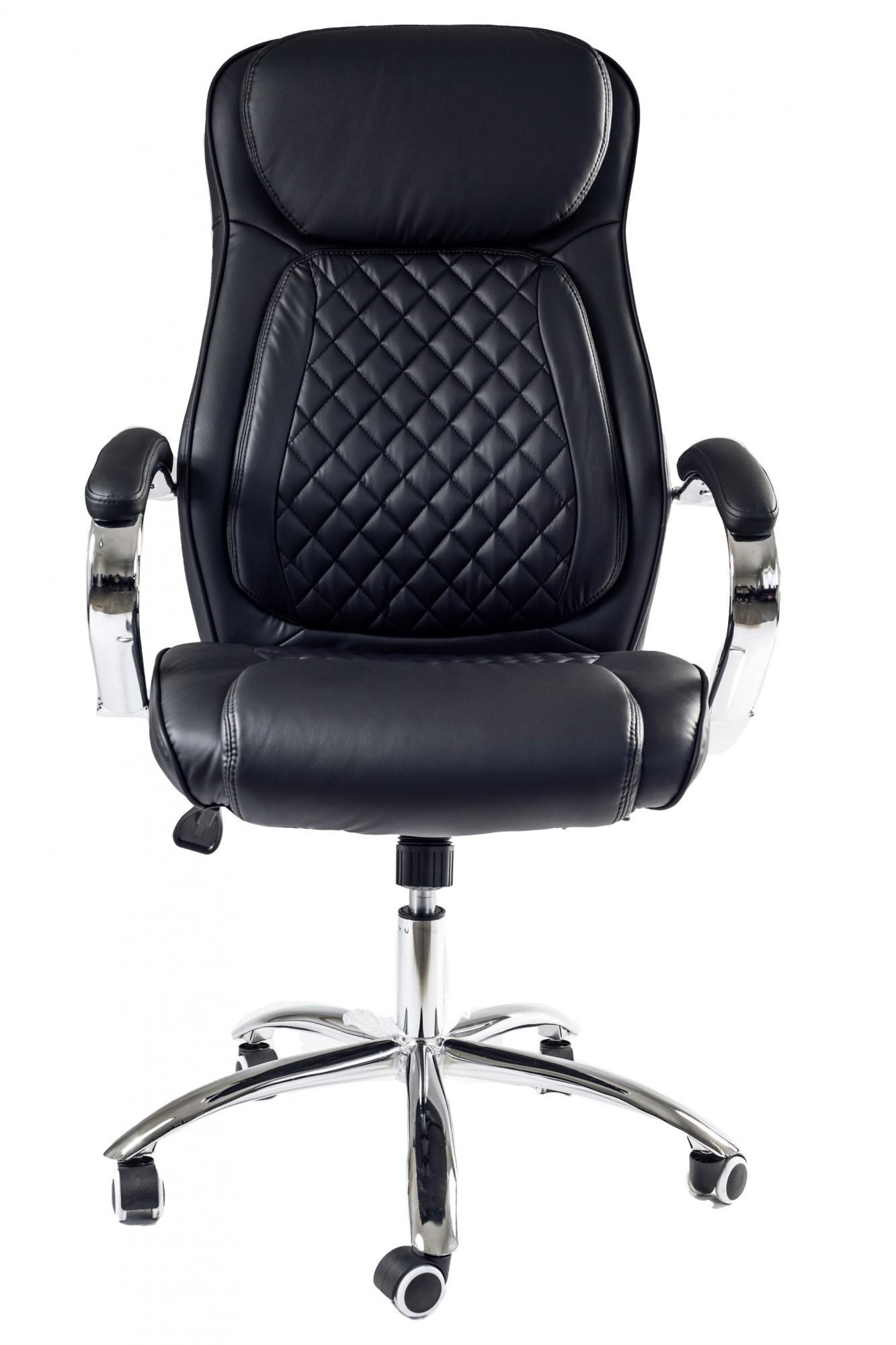 Крісло офісне комп'ютерне LamboDesign хром Anyfix екошкіра Чорний - фото 2