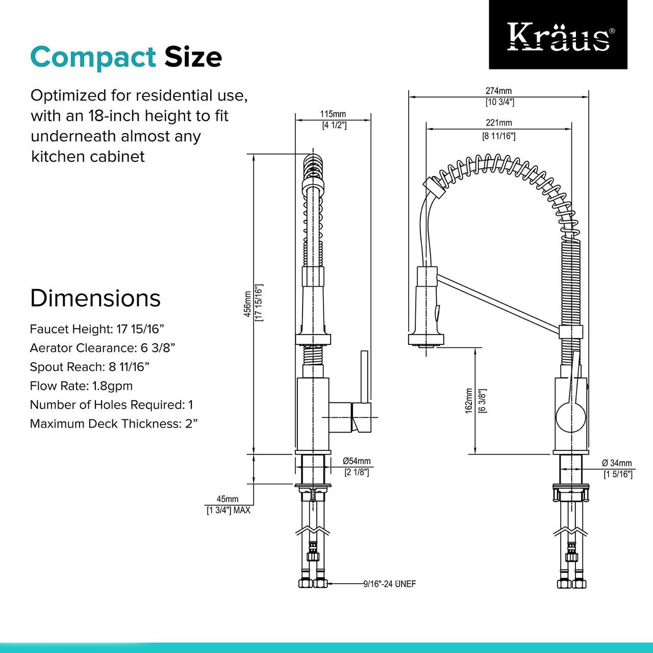 Смеситель для кухни Kraus KPF-1610SFS Серебристый - фото 6