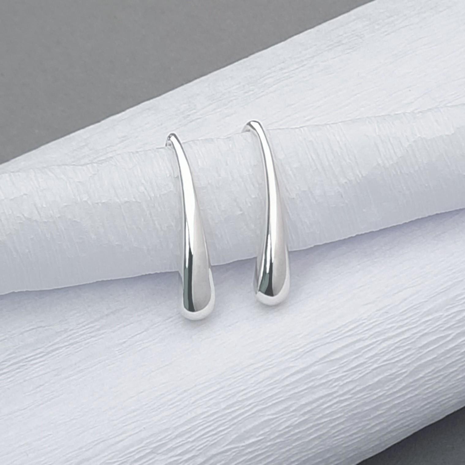 Серебряные серьги Капельки