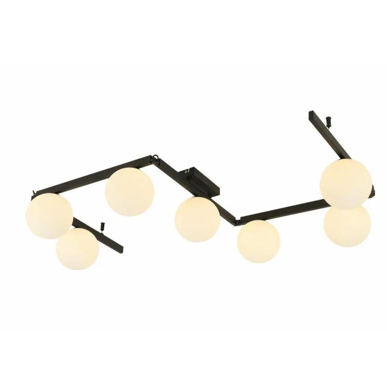 Люстра Valeso регулируемая на семь плафонов под лампу Е14 Черный (BX84016-7 BK)