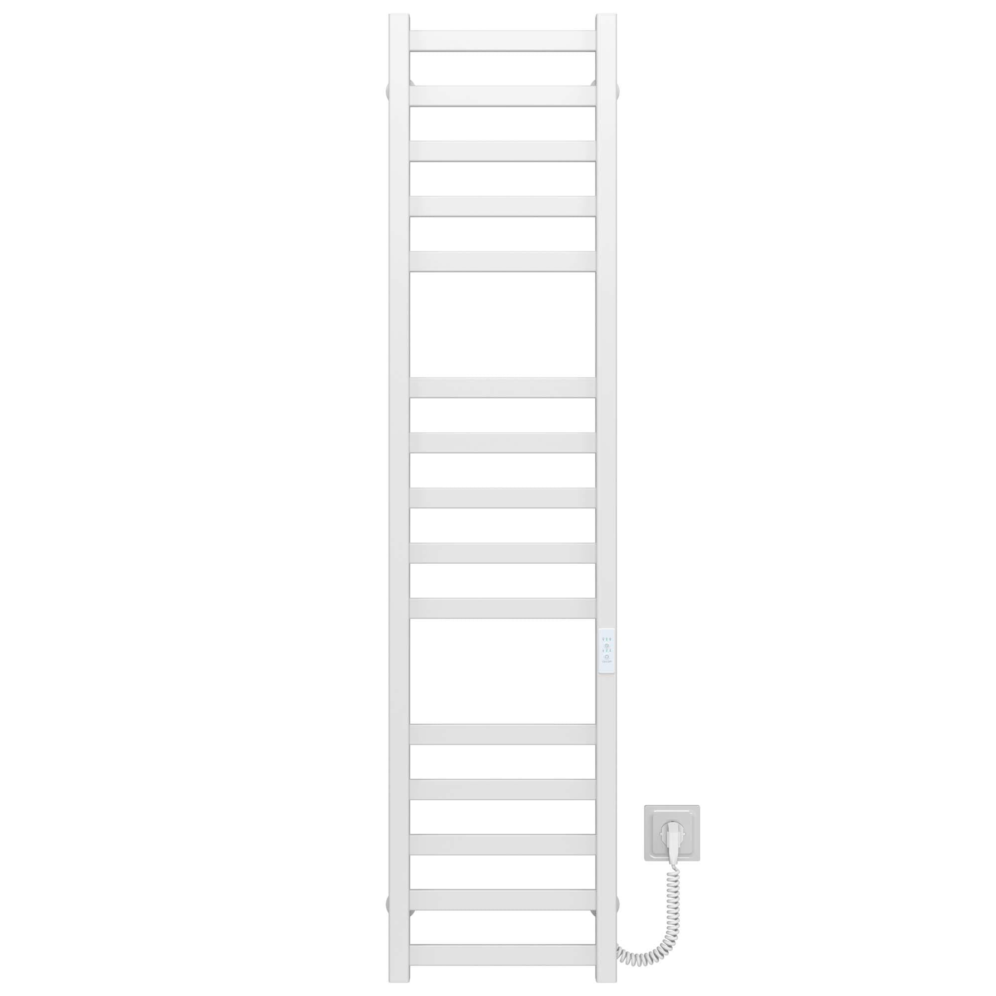 Полотенцесушитель электрический Deffi Avast П15 WD04 правое подключение крашеная сталь 400х1400 мм Белый (B.AV.140.40.15.E.W.R.4)