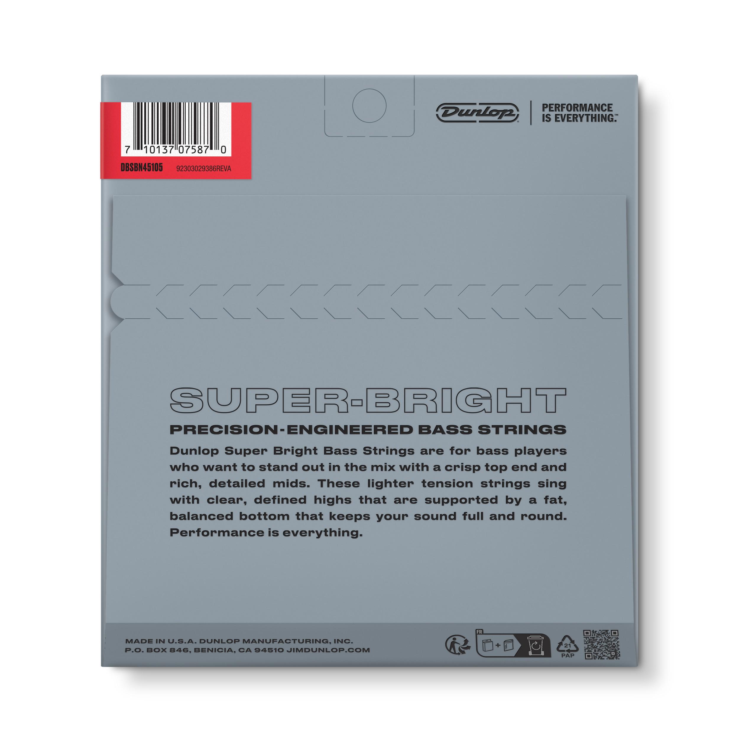 Струны для бас-гитары Dunlop DBSBN45105 Super Bright Nickel (121841) - фото 2