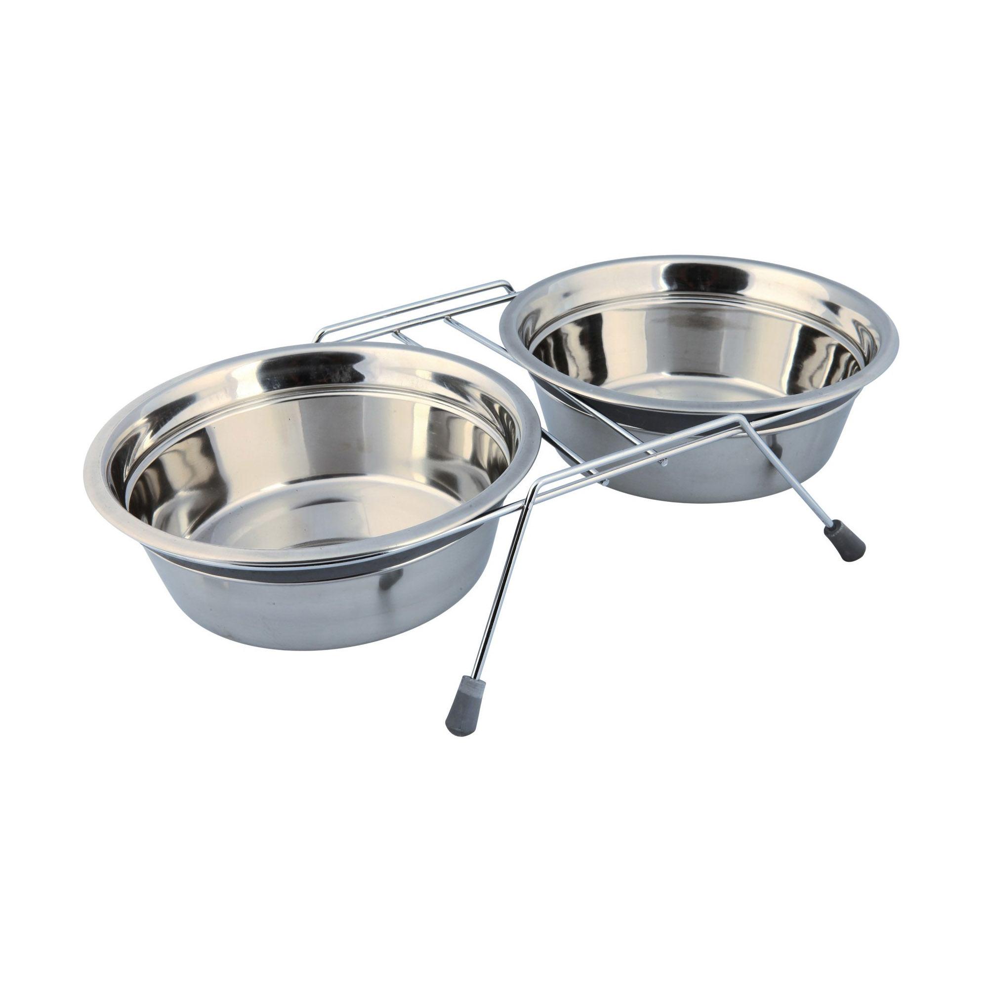 Миска для котов Trixie металл двойная 21 см (25233)