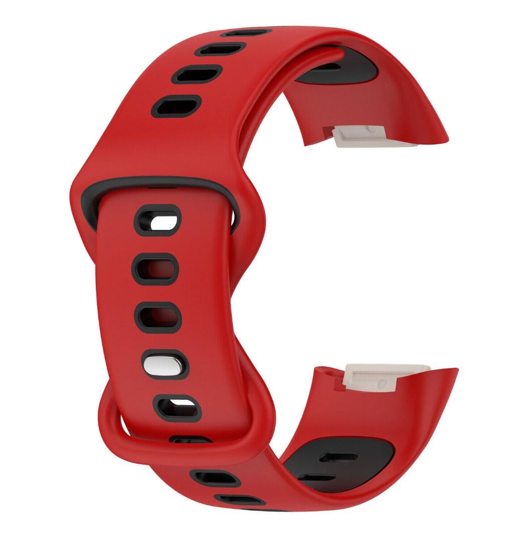 Ремешок силиконовый Primolux Sport для фитнес браслета Fitbit Charge 5 M Red/Black