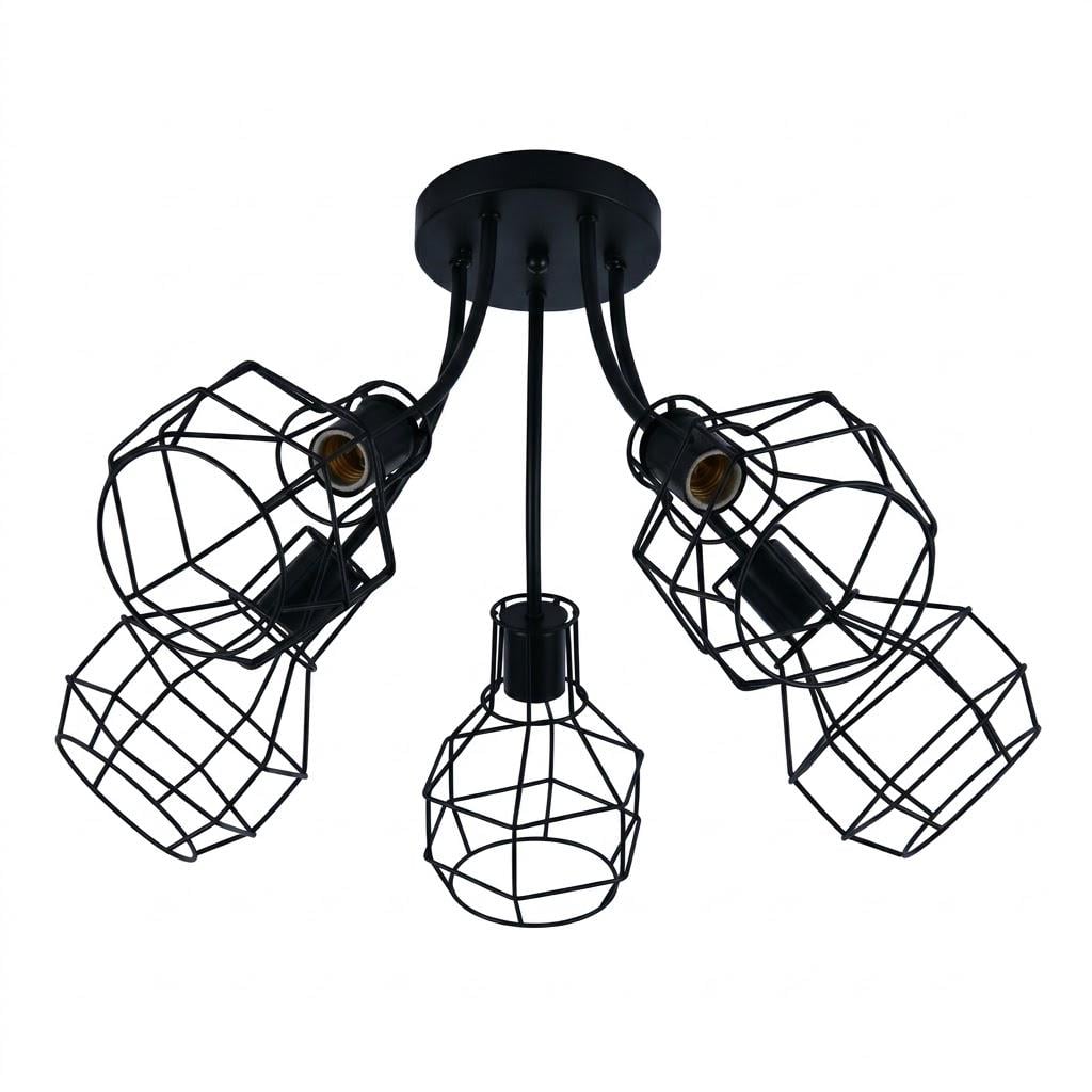 Люстра потолочная Valeso на 5 плафонов XL25041A-5 для гостиной и спальни Черный