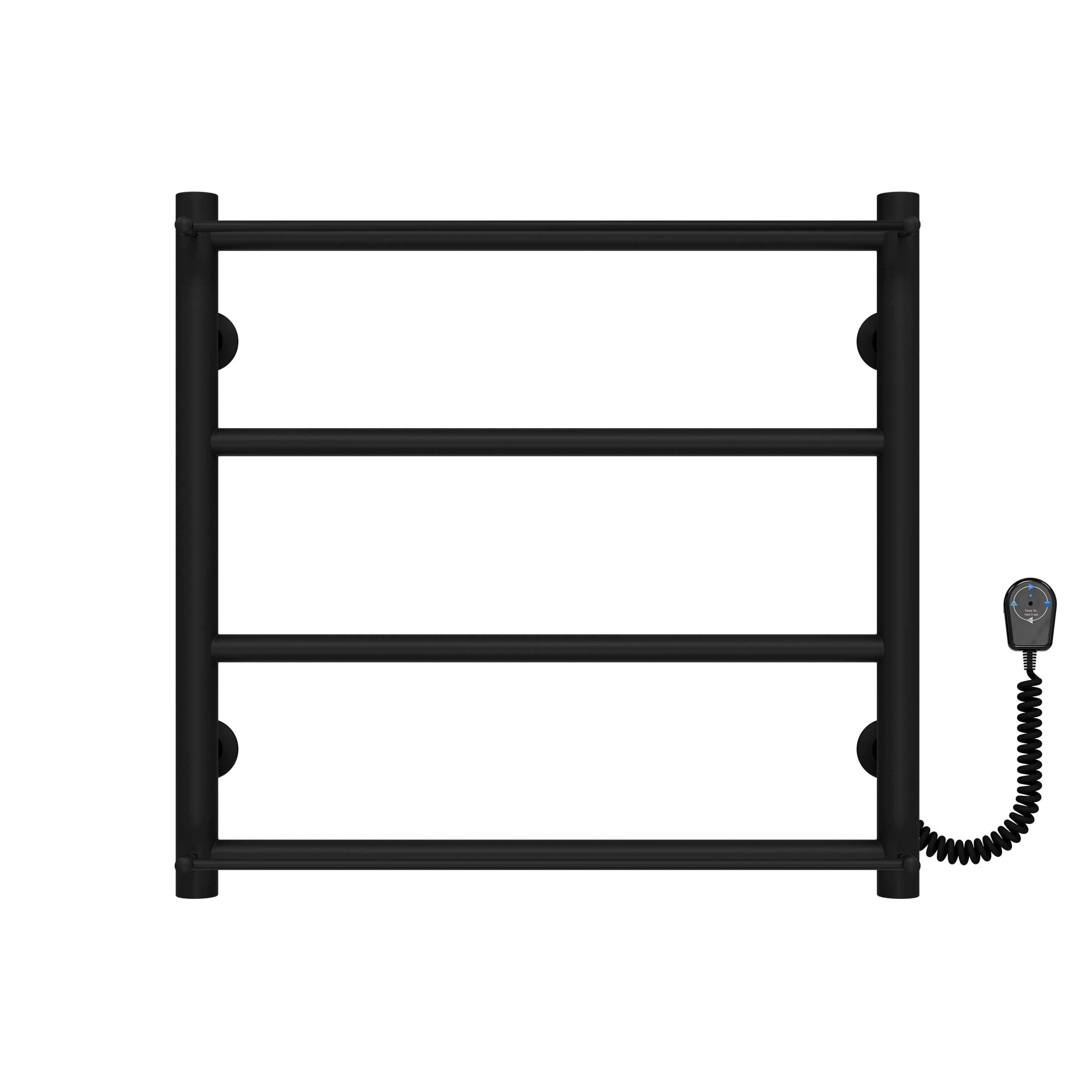 Полотенцесушитель электрический Deffi Ladder П4 EF16 правое подключение нержавеющая сталь 400х500 мм Черный (C.LK.50.40.4.EBL5)