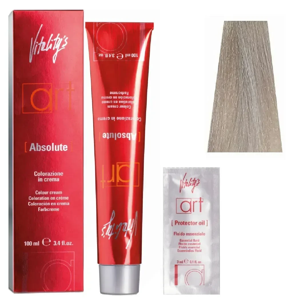 Крем-краска для волос с масляным коктейлем Vitality’s Art Absolute Hair Color Cream 1001 Пепельный ультраблонд 100 мл