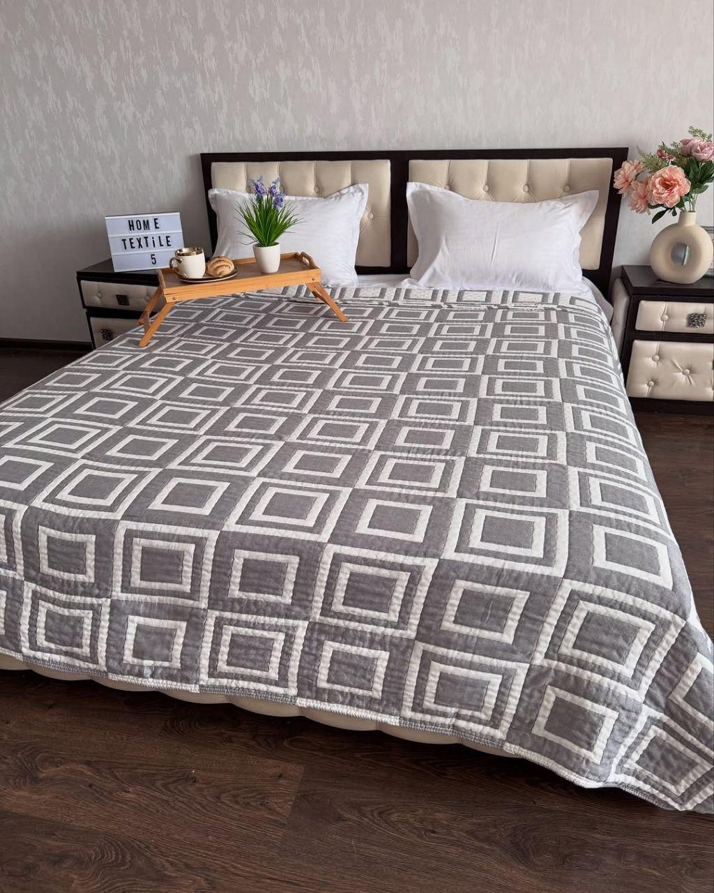 Покрывало муслиновое 200х230 см Серый (Д-muslin25-004-02)