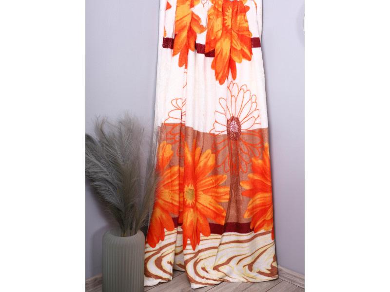 Плед Цукерка 140404 двоспальний Бежевий з коричневим та помаранчевим (DR009366) - фото 1 Плед Цукерка 140404 двоспальний Бежевий з коричневим та помаранчевим (DR009366) - фото 1