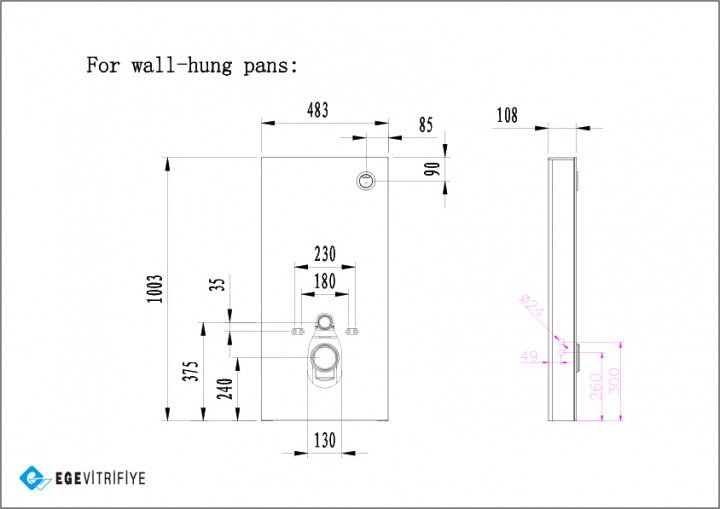 Инсталляция стеклянная Ege Vitrifiye Белый EVB3291 - фото 3