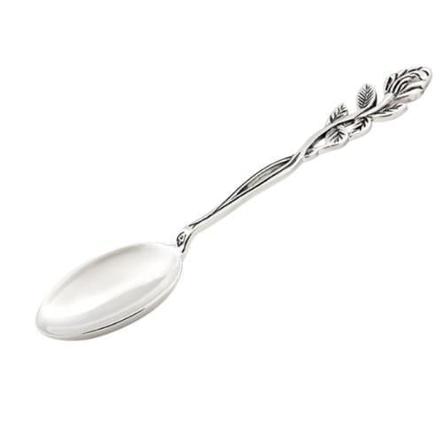 Ложка срібна дитяча на перший зуб із трояндою