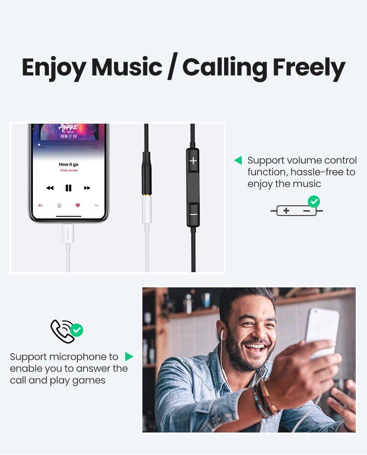 Адаптер для навушників UGREEN US212 Lightning to 3,5 мм White (30759) - фото 6