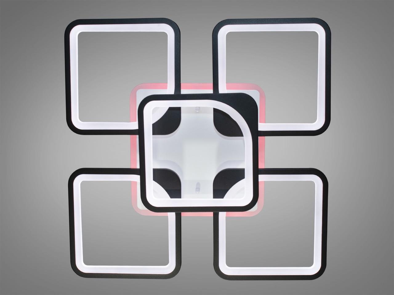 Люстра LED у вітальню з пультом та підсвічуванням 8060-4+1BK-LS 150W на 21 м2 Чорний (1436485311) - фото 3 Люстра LED у вітальню з пультом та підсвічуванням 8060-4+1BK-LS 150W на 21 м2 Чорний (1436485311) - фото 3