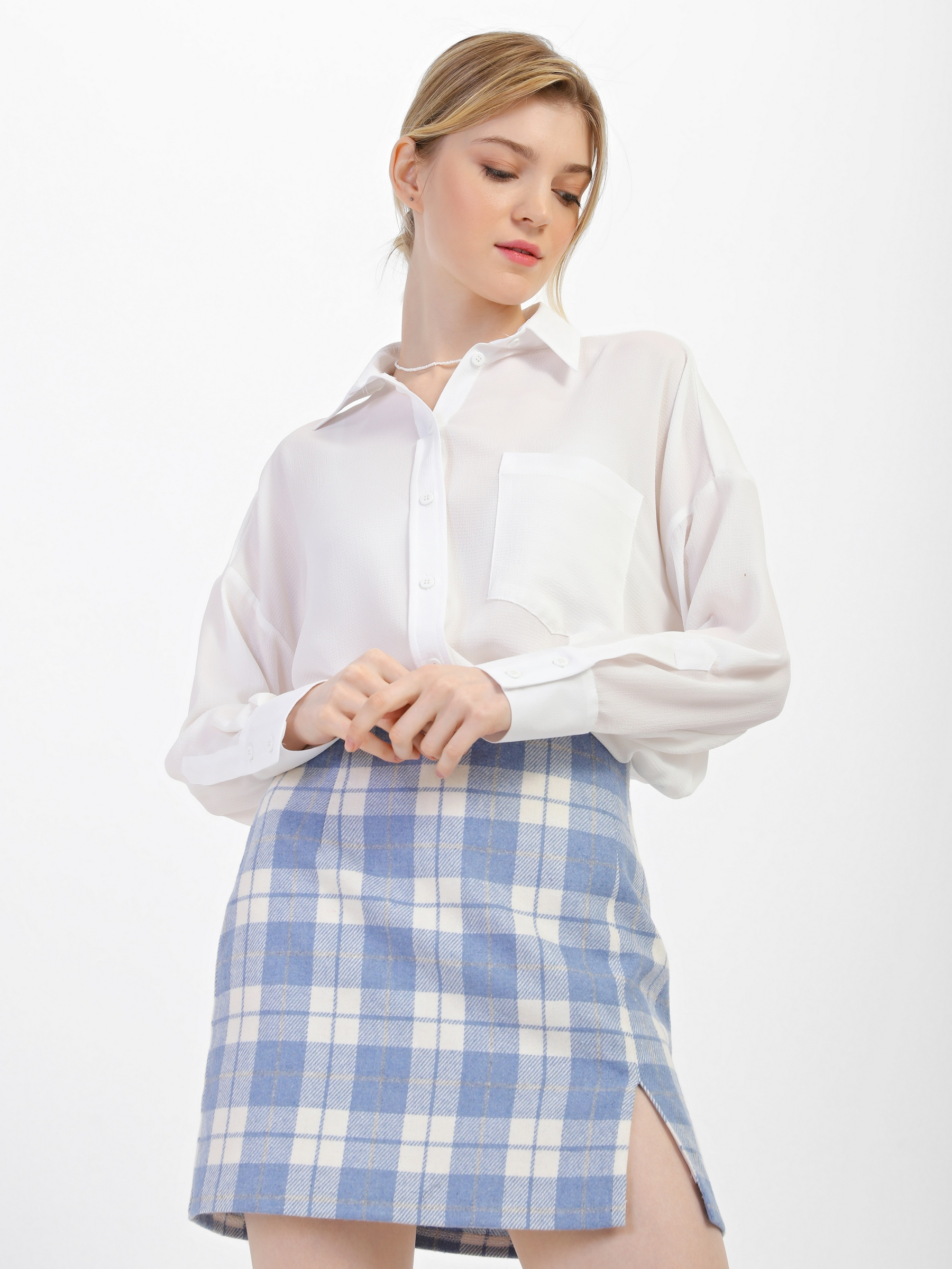 Блуза Jhiva з довгим рукавом р. 54 Білий (70051300)