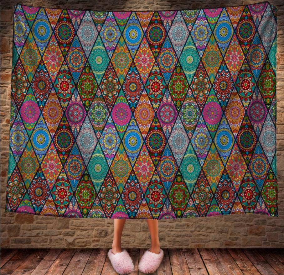 Плед с 3D принтом Печворк Цвет Patchwork color 150x200 см (epi_0414)