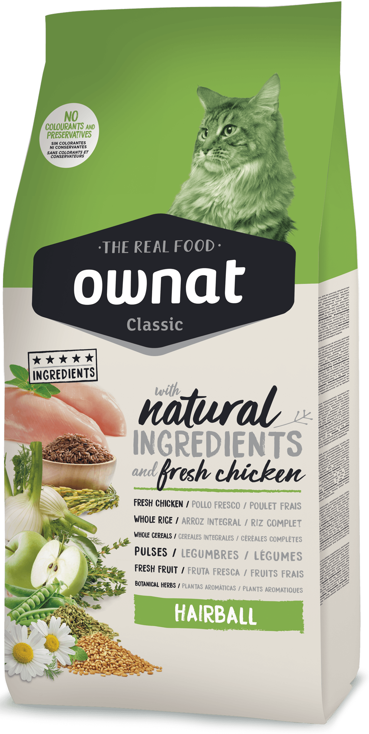 Корм сухий для котів Ownat Classic Hairball Chicken 4 кг (24149751)